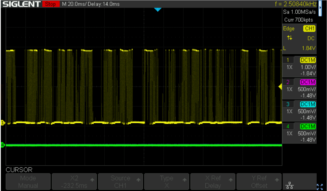 Image shows the noise beeing captured when no signal is activeliy trasnmitted.